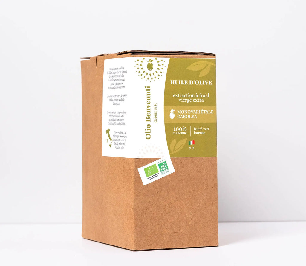Bag & Box huile d'olive vierge extra BIO fruité intense Ma boutique