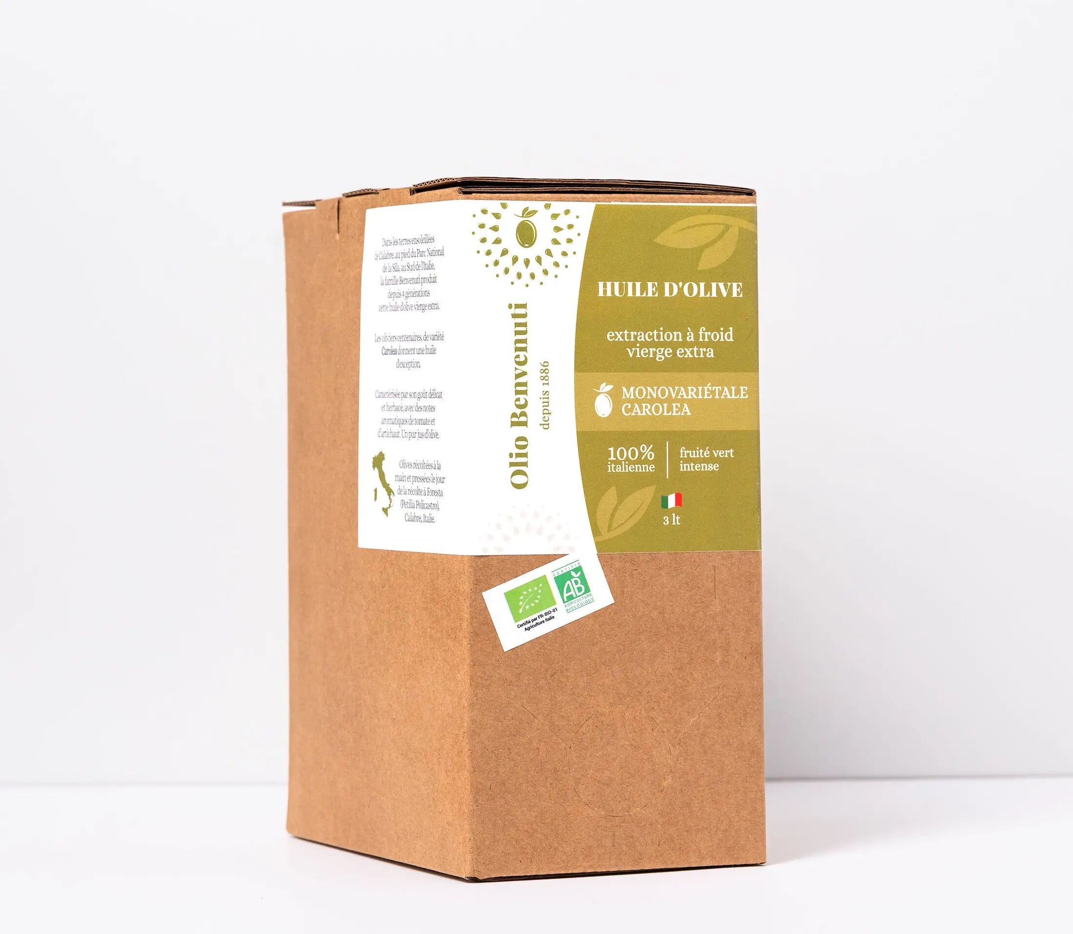 Bag & Box huile d'olive vierge extra BIO fruité intense Ma boutique