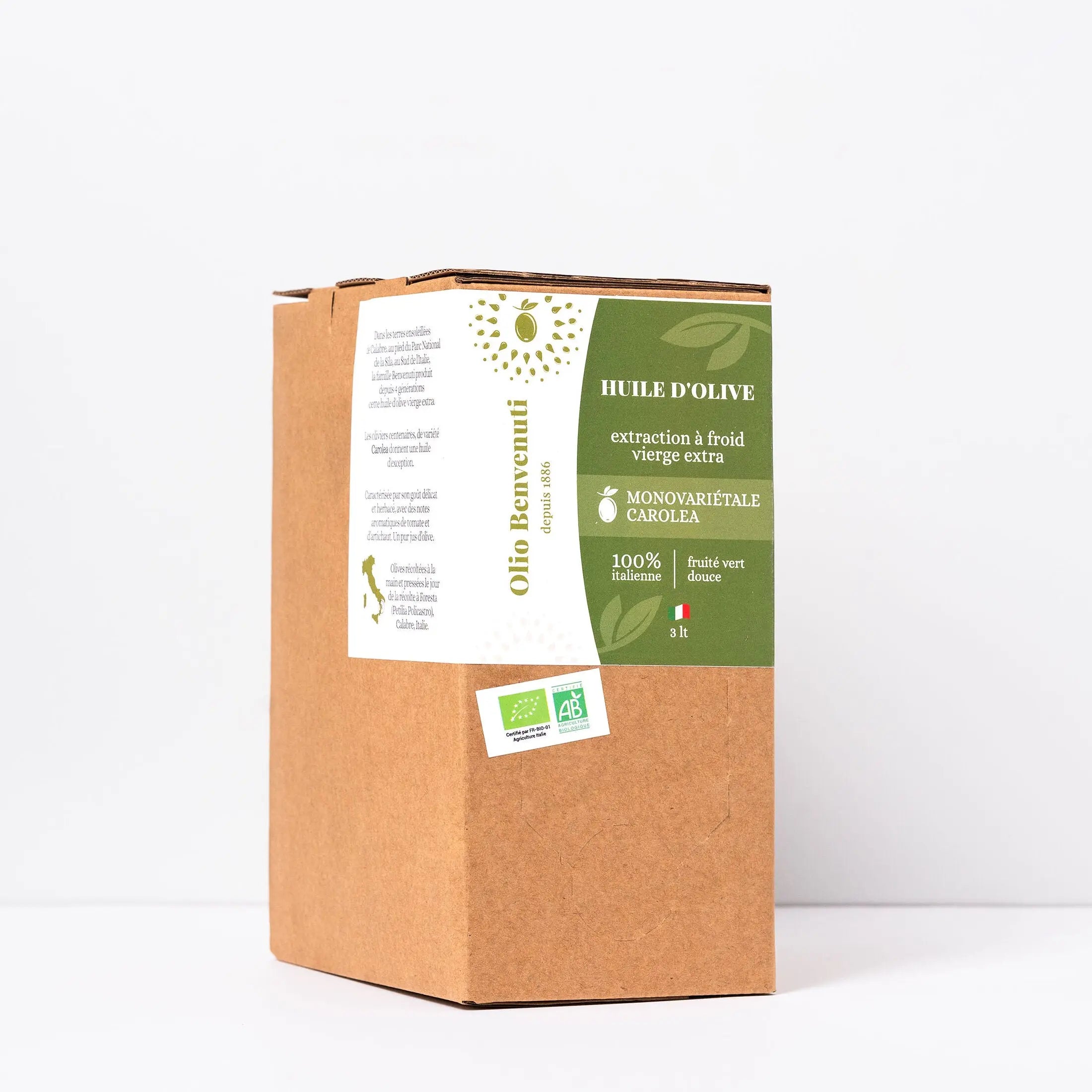 Bag & Box Huile d'olive vierge extra BIO fruité douce Ma boutique