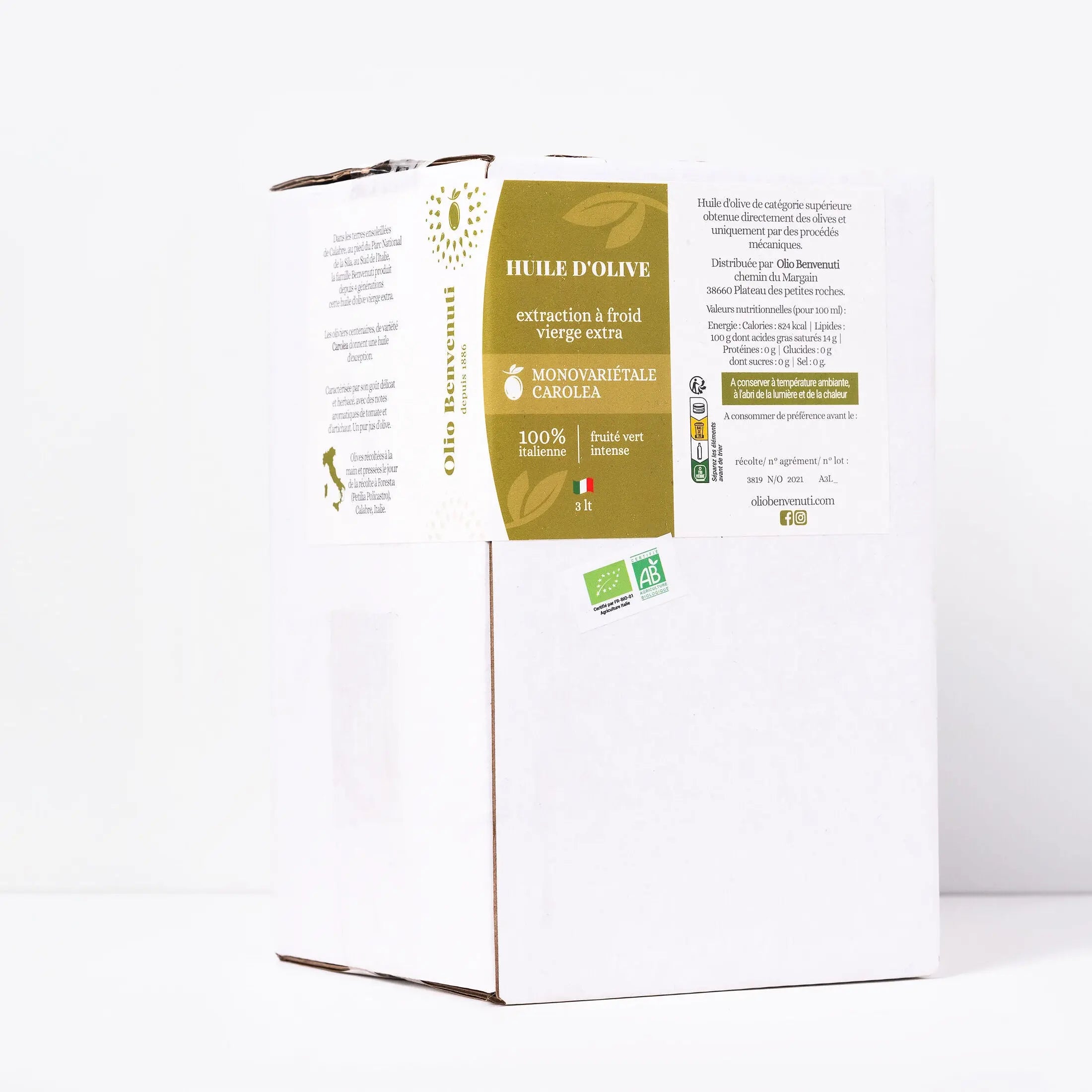 Bag & Box huile d'olive vierge extra BIO fruité intense Ma boutique